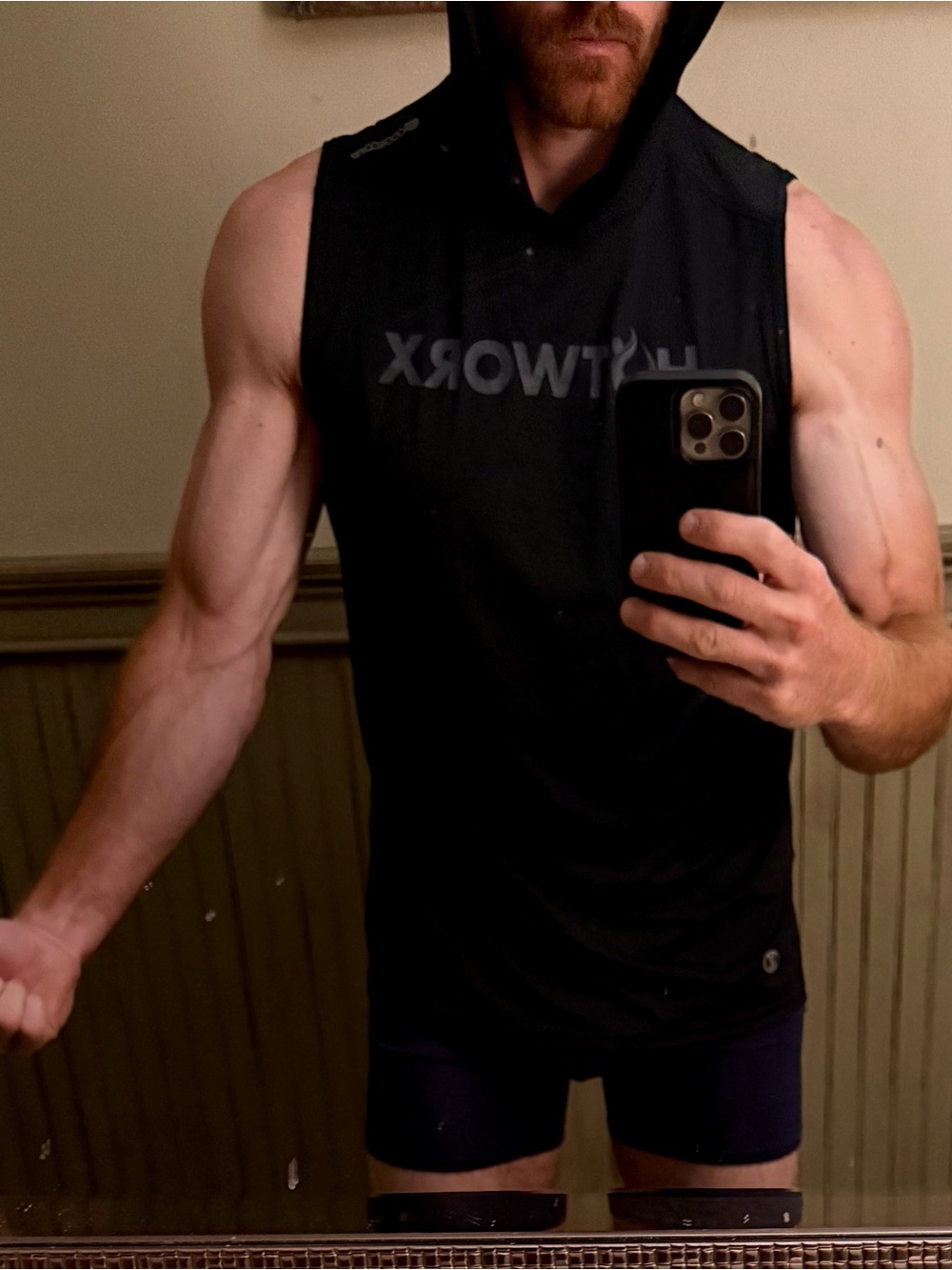 Gym Holloway Black Sleeveless Hoodie Tank